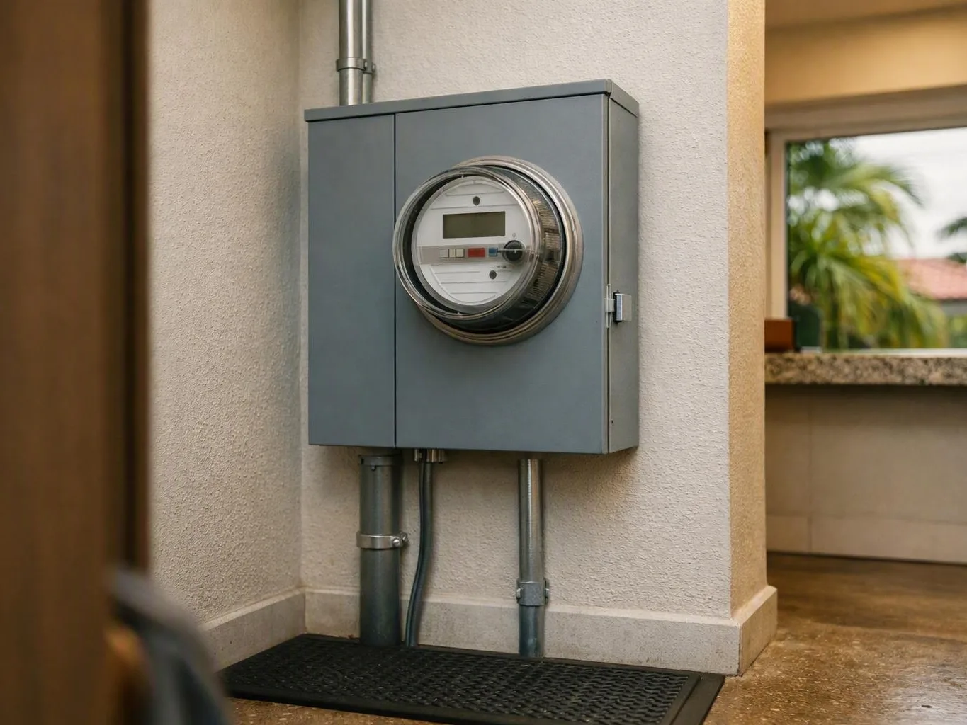 Electrician testing a breaker panel inside a home — Can a Generator Transfer Switch Protect a Home During Storms?